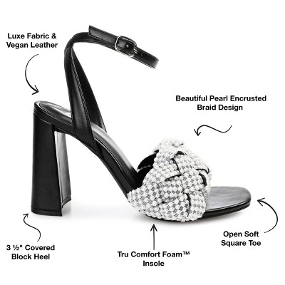 Journee Collection Womens Dua Tru Comfort Foam Pearl Accents Block Heel Sandals Black 6.5 9 Journee Collection Womens Dua Tru Comfort Foam Pearl Accents Block Heel Sandals Black 6.5 - Image 7