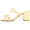 Journee Collection Womens Jessa Tru Comfort Foam Open Square Toe Block Heel Sandals Yellow 11