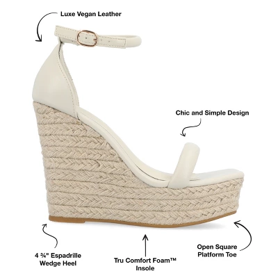 Journee Collection Womens Olesia Tru Comfort Foam Buckle Espadrille Wedge Sandals 9 Journee Collection Womens Olesia Tru Comfort Foam Buckle Espadrille Wedge Sandals - Image 7