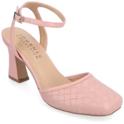 Journee Collection Womens Moriah Embossed Ankle Strap Square Toe Pumps -Journee Collection GUEST 0b908797 cb02 4612 abef b2ca8d3e652b