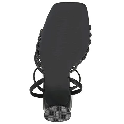 Journee Collection Womens Hera Open Square Toe High Block Heel Sandals 6 Journee Collection Womens Hera Open Square Toe High Block Heel Sandals - Image 4