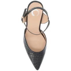 Journee Collection Womens Nixey Croco Texture Buckle Pointed Toe Pumps -Journee Collection GUEST 12bd617e 5341 464c a784 1fd5f06902df