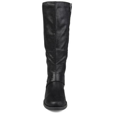 Journee Collection Womens Meg Stacked Heel Riding Boots 7 Journee Collection Womens Meg Stacked Heel Riding Boots - Image 5
