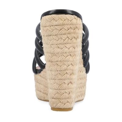 Journee Collection Womens Cynthie Tru Comfort Foam Slip On Espadrille Wedge Sandals 4 Journee Collection Womens Cynthie Tru Comfort Foam Slip On Espadrille Wedge Sandals - Image 2