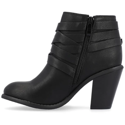 Journee Collection Womens Strap Inside Zip Stacked Heel Booties 3 Journee Collection Womens Strap Inside Zip Stacked Heel Booties