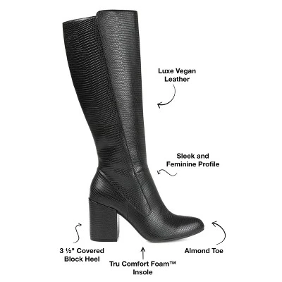 Journee Collection Womens Tavia Tru Comfort Foam Wide Calf Block Heel Knee High Boots 9 Journee Collection Womens Tavia Tru Comfort Foam Wide Calf Block Heel Knee High Boots - Image 7