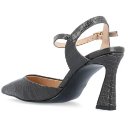 Journee Collection Womens Nixey Croco Texture Buckle Pointed Toe Pumps -Journee Collection GUEST 1c28e831 451c 494c 941f 1224bd73d226