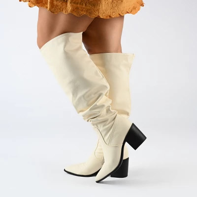 Journee Collection Womens Pia Tru Comfort Foam Stacked Heel Over The Knee Boots 10 Journee Collection Womens Pia Tru Comfort Foam Stacked Heel Over The Knee Boots - Image 8