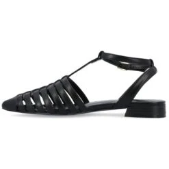 Journee Collection Womens Alivia Ankle Strap Block Heel Pointed Toe Flats