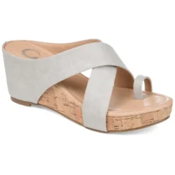 Journee Collection Womens Rayna Tru Comfort Foam Wedge Heel Slip On Sandals -Journee Collection GUEST 1f376060 c8e1 416c 9b40 14cda18ab613