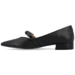 Journee Collection Womens Cait Textured Material Slip On Mary Jane Flats