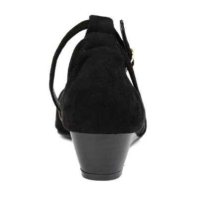 Journee Collection Womens Arkie Buckle Pointed Toe Sliver Wedge 4 Journee Collection Womens Arkie Buckle Pointed Toe Sliver Wedge - Image 2