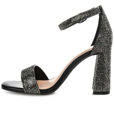 Journee Collection Womens Idda Tru Comfort Foam Rhinestone Detail Block Heel Sandals 3 Journee Collection Womens Idda Tru Comfort Foam Rhinestone Detail Block Heel Sandals