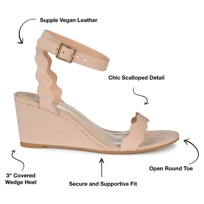 Journee Collection Womens Loucia Buckle Ankle Strap Wedge Sandals 9 Journee Collection Womens Loucia Buckle Ankle Strap Wedge Sandals - Image 7