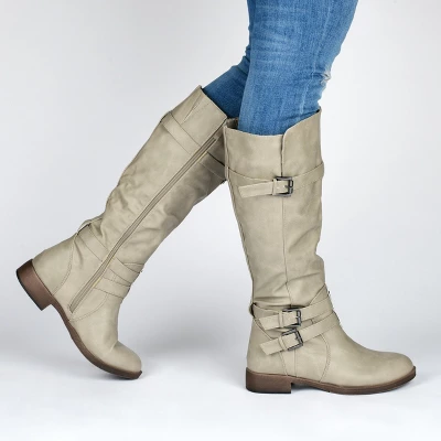 Journee Collection Womens Bite Stacked Heel Riding Boots 10 Journee Collection Womens Bite Stacked Heel Riding Boots - Image 8
