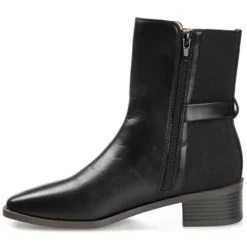 Journee Collection Womens Aubrie Tru Comfort Foam Inside Zip Stacked Heel Booties