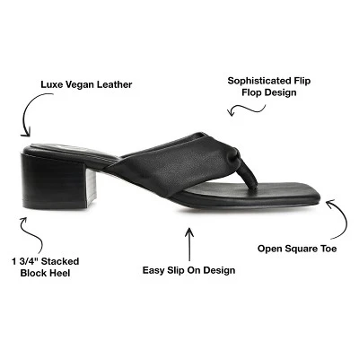 Journee Collection Womens Seelah Low Stacked Heel Flip Flop Sandals 9 Journee Collection Womens Seelah Low Stacked Heel Flip Flop Sandals - Image 7