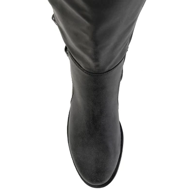 Journee Collection Womens Carly Wide Calf Stacked Heel Riding Boots 5 Journee Collection Womens Carly Wide Calf Stacked Heel Riding Boots - Image 3