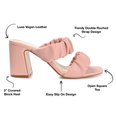 Journee Collection Womens Zoee Open Square Toe Block Heel Sandals Rose 9.5 8 Journee Collection Womens Zoee Open Square Toe Block Heel Sandals Rose 9.5 - Image 7