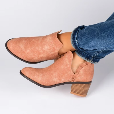 Journee Collection Womens Lennie Tru Comfort Foam Slip On Stacked Heel Booties 10 Journee Collection Womens Lennie Tru Comfort Foam Slip On Stacked Heel Booties - Image 8