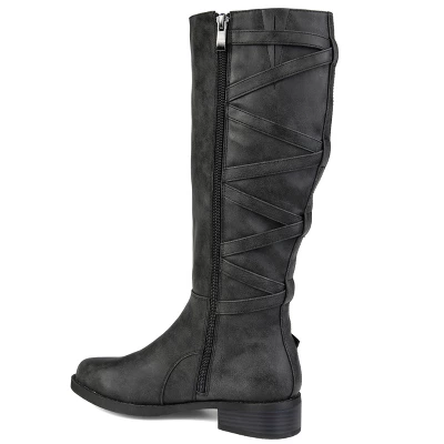 Journee Collection Womens Carly Stacked Heel Riding Boots 8 Journee Collection Womens Carly Stacked Heel Riding Boots - Image 6