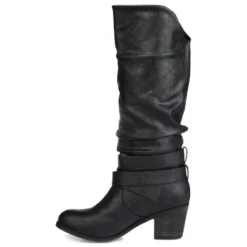 Journee Collection Womens Late Wide Width Stacked Heel Mid Calf Boots