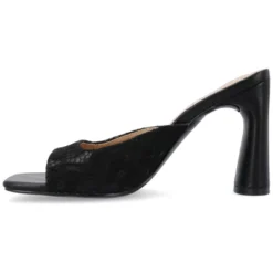 Journee Collection Womens Daivia Covered Block Heel Slip On Sandals