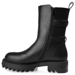 Journee Collection Womens Yasmine Almond Toe Block Heel High Ankle Booties