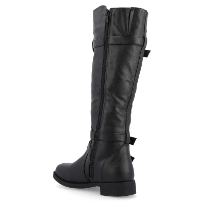 Journee Collection Womens Bite Stacked Heel Riding Boots 8 Journee Collection Womens Bite Stacked Heel Riding Boots - Image 6