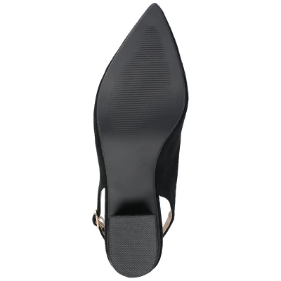 Journee Collection Womens Sylvia Sling Back Covered Block Heel Pumps 6 Journee Collection Womens Sylvia Sling Back Covered Block Heel Pumps - Image 4