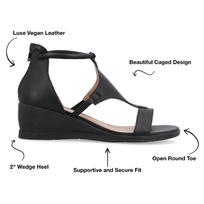 Journee Collection Womens Trayle Wedge Back Heel Zip Sandals 9 Journee Collection Womens Trayle Wedge Back Heel Zip Sandals - Image 7