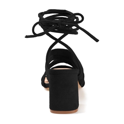 Journee Collection Womens Sevyn Open Square Toe Block Heel Sandals Black 9 4 Journee Collection Womens Sevyn Open Square Toe Block Heel Sandals Black 9 - Image 2