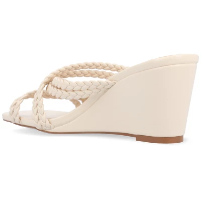 Journee Collection Womens Baylen Braided Strap Slip On Wedge Sandals 8 Journee Collection Womens Baylen Braided Strap Slip On Wedge Sandals - Image 6