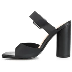 Journee Collection Womens Luca Tru Comfort Foam Open Square Toe Block Heel Sandals