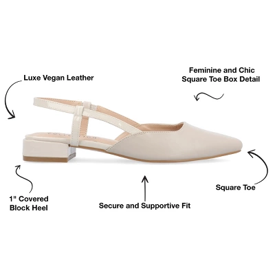 Journee Collection Womens Paislee Sling Back Block Heel Square Toe Flats 9 Journee Collection Womens Paislee Sling Back Block Heel Square Toe Flats - Image 7