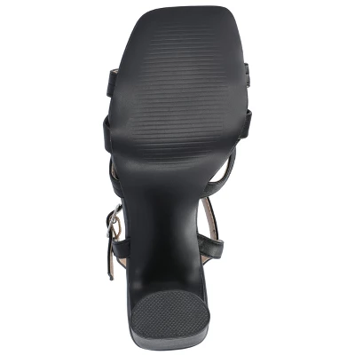 Journee Collection Womens Gibssen Ankle Strap Covered Block Heel Sandals 6 Journee Collection Womens Gibssen Ankle Strap Covered Block Heel Sandals - Image 4