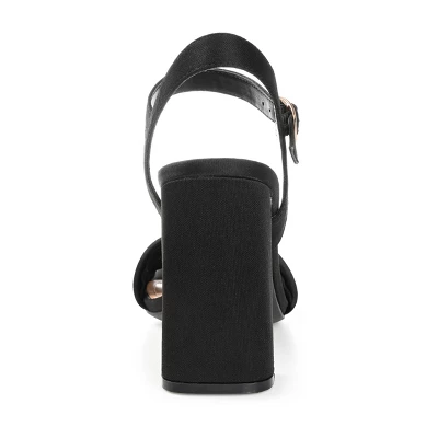 Journee Collection Womens Skiler Tru Comfort Foam Open Square Toe Block Heel Sandals Black 9.5 4 Journee Collection Womens Skiler Tru Comfort Foam Open Square Toe Block Heel Sandals Black 9.5 - Image 2