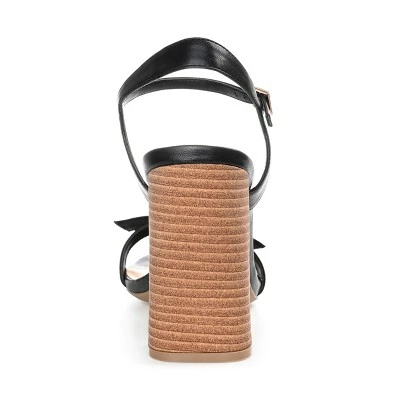 Journee Collection Womens Dianne Tru Comfort Foam Open Square Toe Stacked Heel Sandals Black 9.5 4 Journee Collection Womens Dianne Tru Comfort Foam Open Square Toe Stacked Heel Sandals Black 9.5 - Image 2