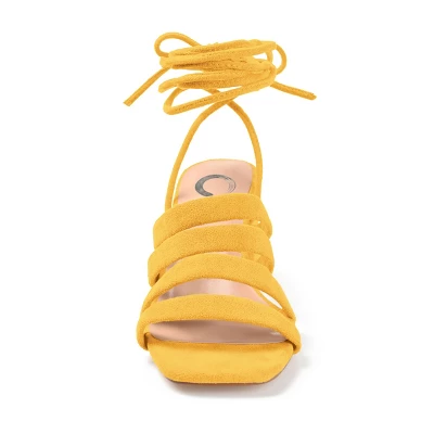 Journee Collection Womens Sevyn Open Square Toe Block Heel Sandals Yellow 8 7 Journee Collection Womens Sevyn Open Square Toe Block Heel Sandals Yellow 8 - Image 5