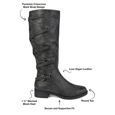 Journee Collection Womens Carly Stacked Heel Riding Boots 9 Journee Collection Womens Carly Stacked Heel Riding Boots - Image 7