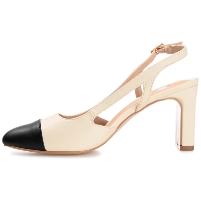 Journee Collection Womens Reignn Sling Back Mid Block Heel Almond Toe Pumps 3 Journee Collection Womens Reignn Sling Back Mid Block Heel Almond Toe Pumps