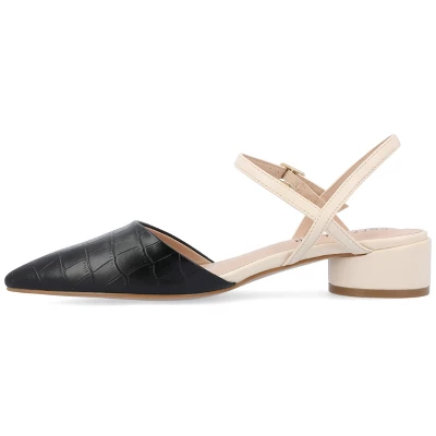 Journee Collection Womens Brynn Croco Vegan Leather Pointed Toe Flats 3 Journee Collection Womens Brynn Croco Vegan Leather Pointed Toe Flats