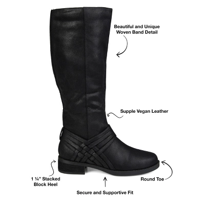 Journee Collection Womens Meg Stacked Heel Riding Boots 9 Journee Collection Womens Meg Stacked Heel Riding Boots - Image 7