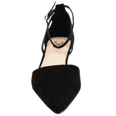 Journee Collection Womens Arkie Buckle Pointed Toe Sliver Wedge 7 Journee Collection Womens Arkie Buckle Pointed Toe Sliver Wedge - Image 5