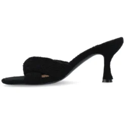 Journee Collection Womens Mannon Soft Terry Cloth Slip On Open Toe Pumps