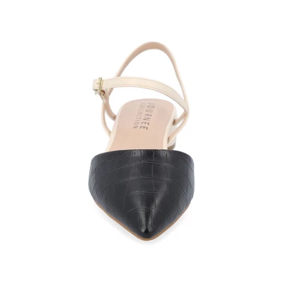 Journee Collection Womens Brynn Croco Vegan Leather Pointed Toe Flats 7 Journee Collection Womens Brynn Croco Vegan Leather Pointed Toe Flats - Image 5