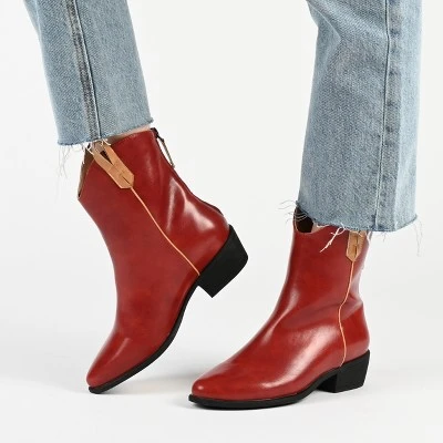 Journee Collection Womens Novva Tru Comfort Foam Back Heel Zip Stacked Heel Booties 10 Journee Collection Womens Novva Tru Comfort Foam Back Heel Zip Stacked Heel Booties - Image 8