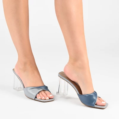 Journee Collection Womens Aylia Clear Block Heel Soft Vegan Leather Slip On Sandals 10 Journee Collection Womens Aylia Clear Block Heel Soft Vegan Leather Slip On Sandals - Image 8