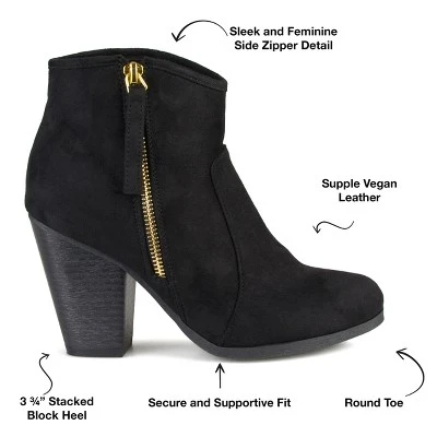 Journee Collection Womens Link Outside Zip Stacked Heel Booties 9 Journee Collection Womens Link Outside Zip Stacked Heel Booties - Image 7