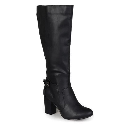 Journee Collection Womens Carver Wide Calf Stacked Heel Knee High Boots 9 Journee Collection Womens Carver Wide Calf Stacked Heel Knee High Boots - Image 7